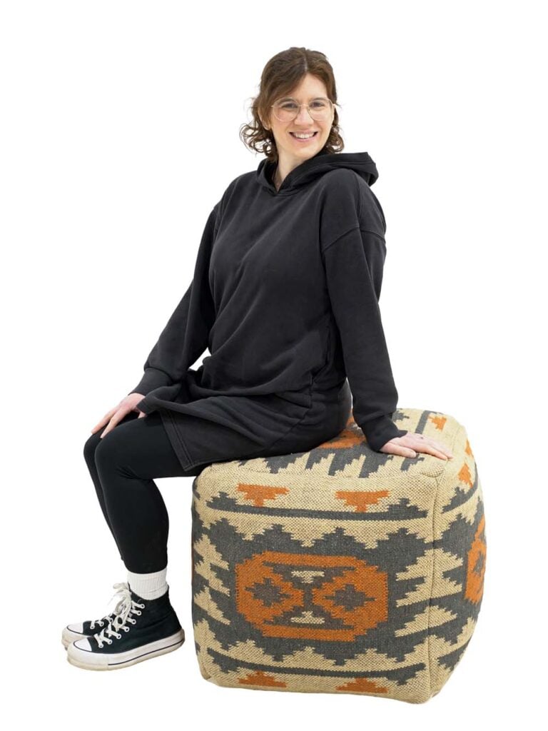Kilim Square Pouffe