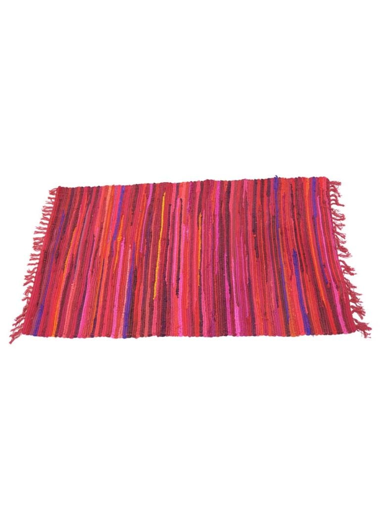 Boho Rag Rug 90x150cm – Pink