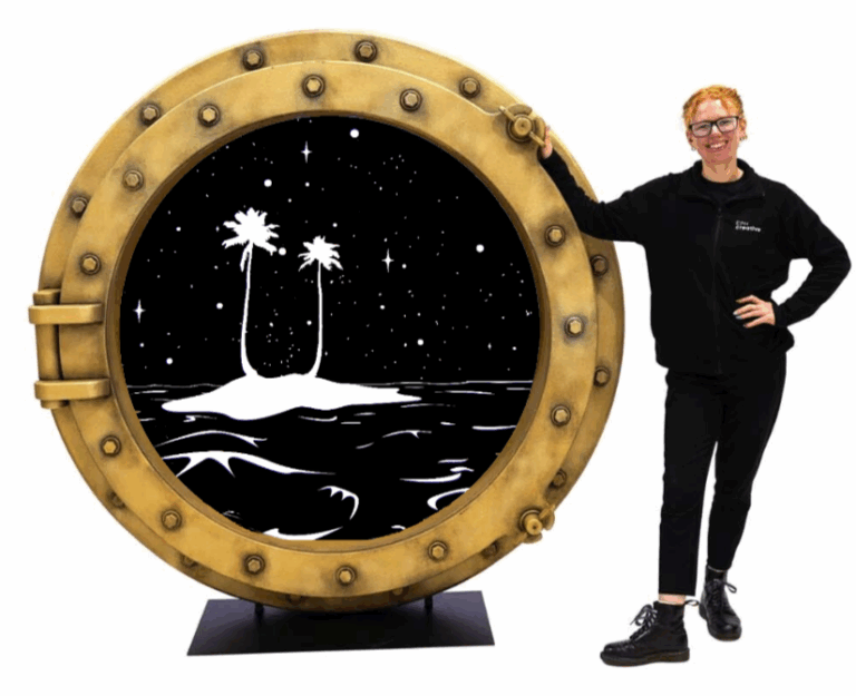 Giant Porthole – Palm Tree Island Insert Backlit