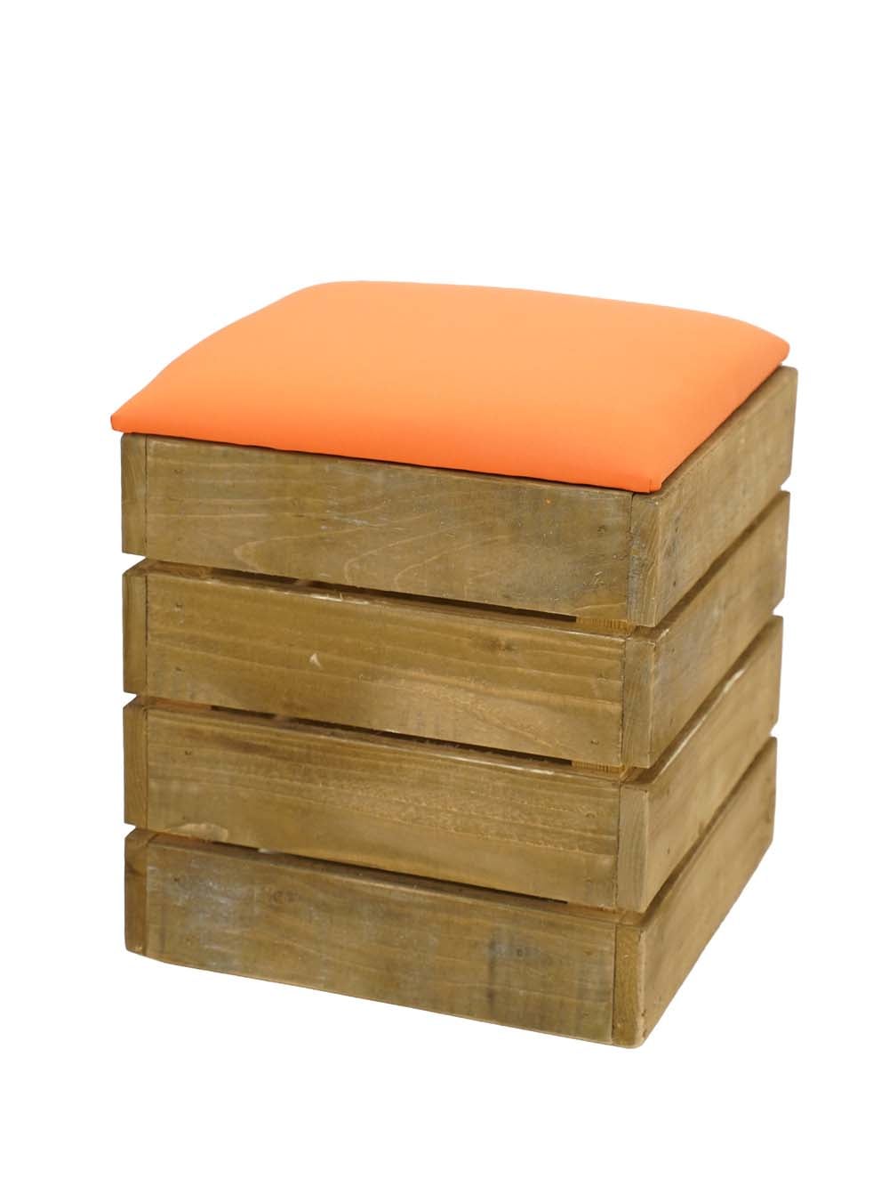 SN6142_Pallet Wood Cube Single Seater - Orange Cushion Pad_event_prop_hire_EPH_Creative