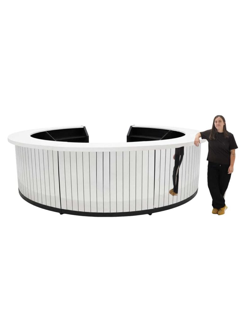Silver Mirrored Circular Bar – Full Bar