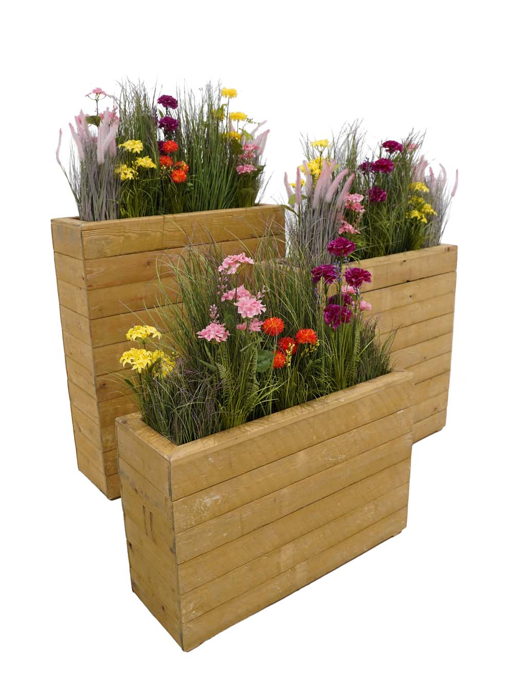 SN17937_Wildflowers in Tall Wooden Planters - 3 set - Warm_event_prop_hire_EPH_Creative (3) copy _optimised